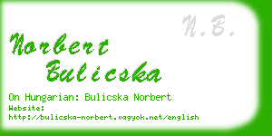 norbert bulicska business card